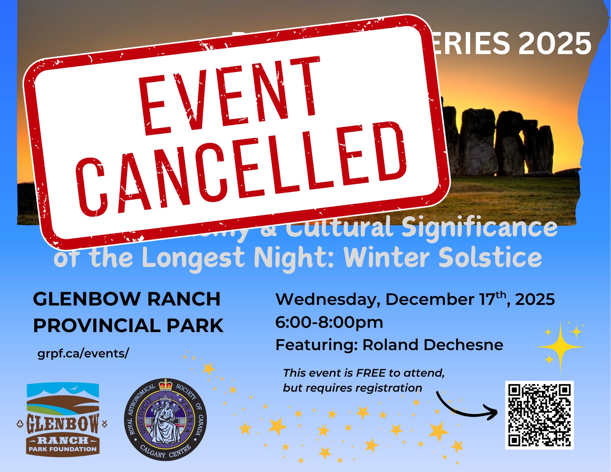 Park Talk Dec. 17 Cancelled